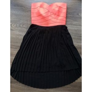 Coral pink high low dress